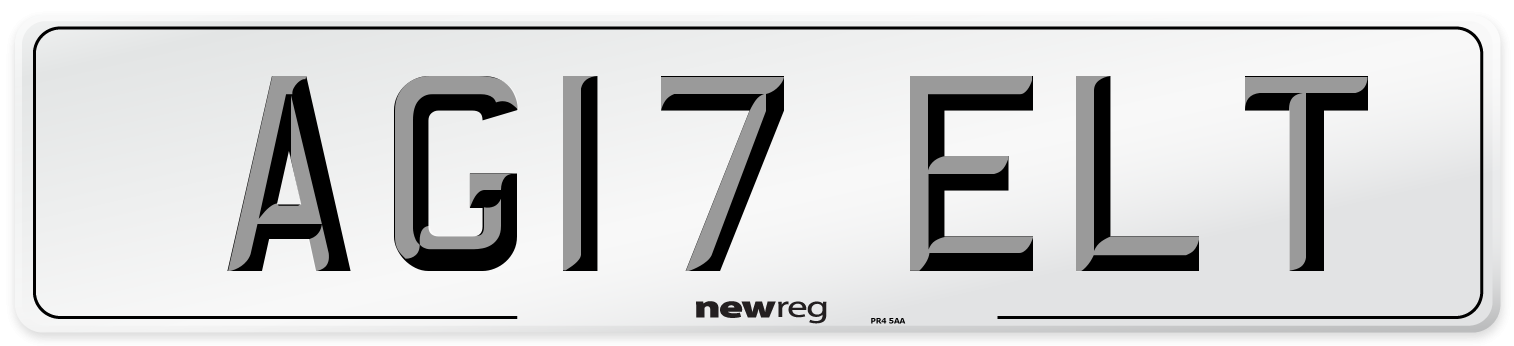 AG17 ELT Number Plate from New Reg